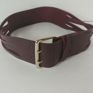 Banana Republic Wide Leather Belt Gold Hardware